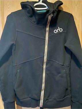 Orb Black Asymmetrical Zip Full-Zip Hoodie